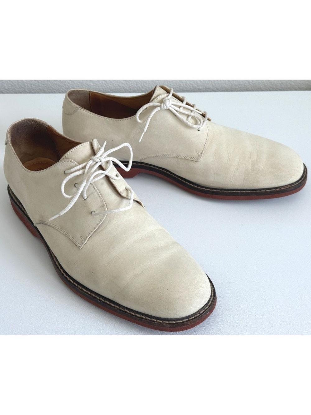 Johnston & Murphy white Sheepskin Nubuck Suede Lace-up Shoe size 13M